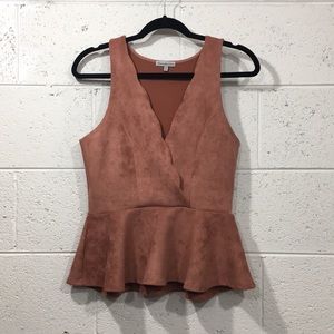 [Charlotte Russe] Women’s Suede Peplum Blouse